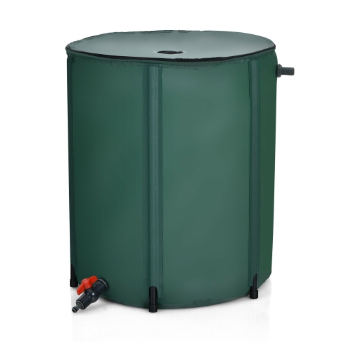 Gymax 53 Gallon Portable Rain Barrel Water Collector Collapsible Tank w /Spigot Filter