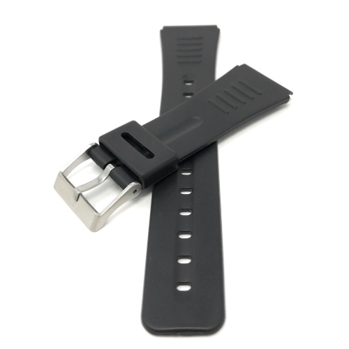 Bandini 20mm Bracelet montre en Caoutchouc noir, Bracelet sport, convient au Casio Databank et Plus, 2 barres à ressort inclus