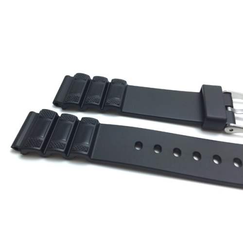 Bandini 18mm Black Rubber Sports Watch Band Strap fits Casio and Timex, 2 Spring Bars Included