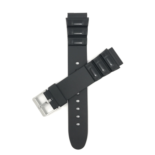 Le bracelet en caoutchouc noir de 20 mm pour montre sport de Bantini convient aux montres de Casio et de Timex, et comprend 2 barres de ressort