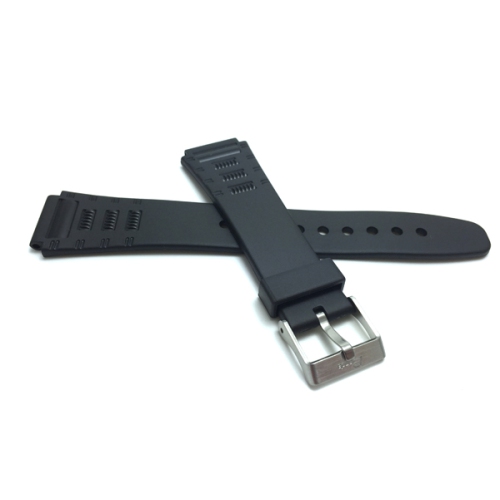 Bandini 20mm Black Rubber Sports Watch Band Strap for Casio, Timex & More, 2 Spring Bars Included