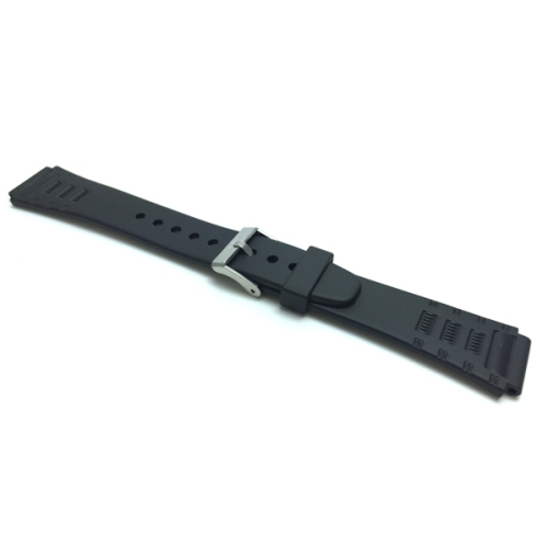 Bandini 20mm Black Rubber Sports Watch Band Strap for Casio, Timex & More, 2 Spring Bars Included