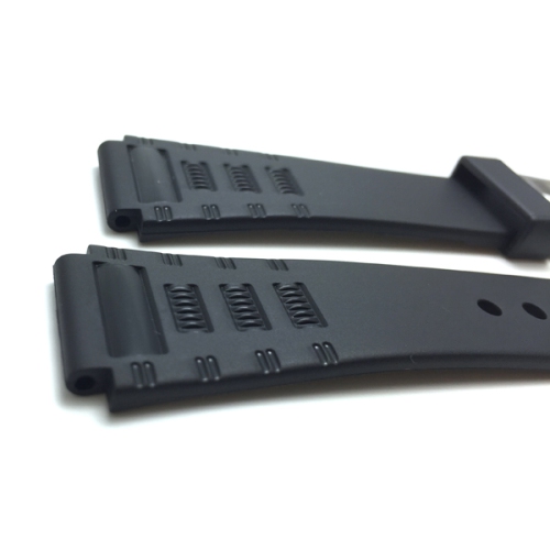 Bandini 20mm Black Rubber Sports Watch Band Strap for Casio, Timex & More, 2 Spring Bars Included