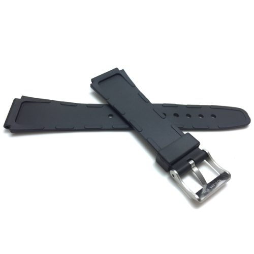 Bandini 20mm Black Rubber Sports Watch Band Strap for Casio, Timex & More, 2 Spring Bars Included