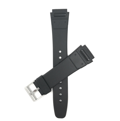 Bandini 18mm Black Rubber Sports Watch Band Strap, Matte, 2 Spring Bars Included