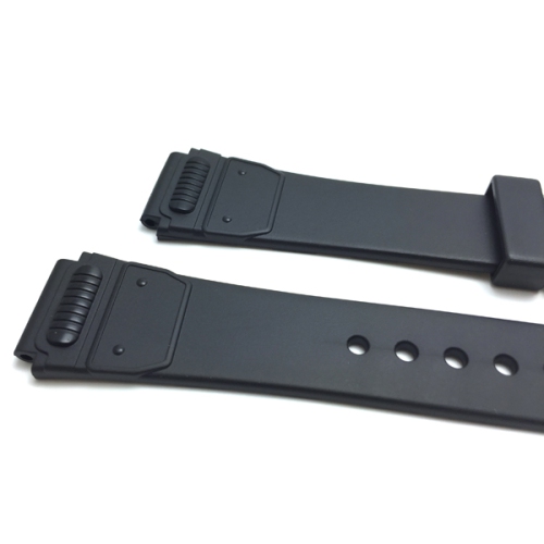 Bandini 18mm Black Rubber Sports Watch Band Strap, Matte, 2 Spring Bars Included