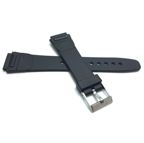 Bandini 18mm Black Rubber Sports Watch Band Strap, Matte, 2 Spring Bars Included