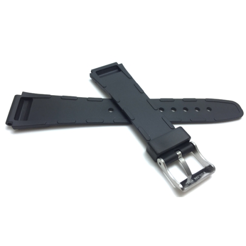 Bandini 18mm Black Rubber Sports Watch Band Strap, Matte, 2 Spring Bars Included