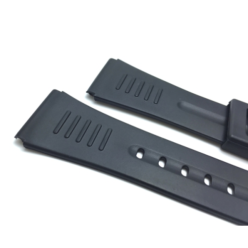 Bandini 22mm Rubber Watch Band, Black Stainless Steel Buckle