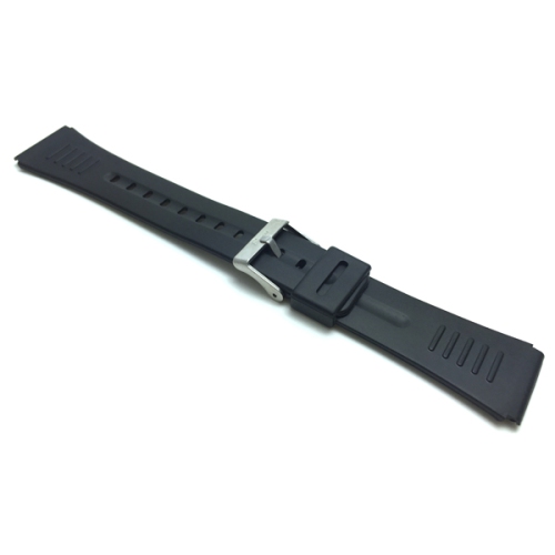 Bandini 22mm Rubber Watch Band, Black Stainless Steel Buckle