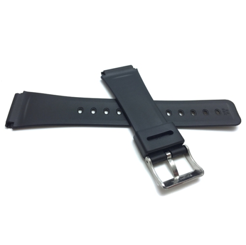 Bandini 22mm Rubber Watch Band, Black Stainless Steel Buckle