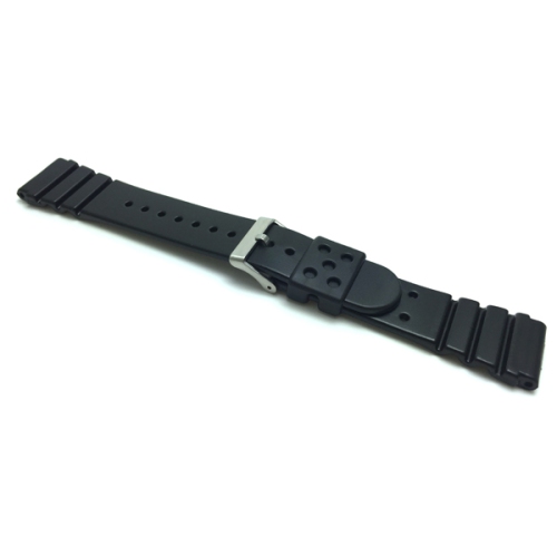 Bandini 22mm Black Rubber Sports Watch Band Strap for Seiko Diver Models and more