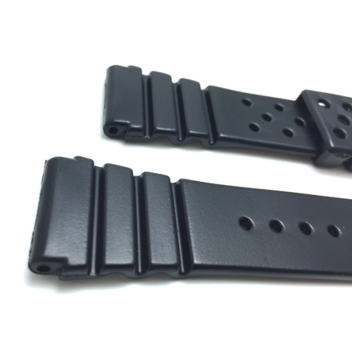 Bandini 22mm Black Rubber Sports Watch Band Strap for Seiko Diver Models and more