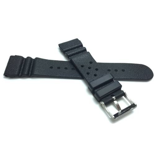 Bandini 22mm Black Rubber Sports Watch Band Strap for Seiko Diver Models and more