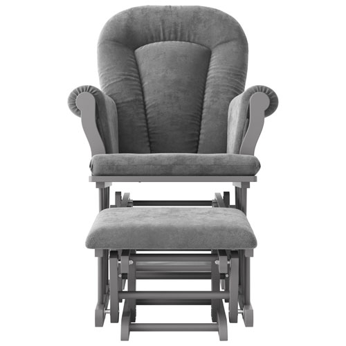 Child Craft Forever Eclectic Cozy Glider Glider and Ottoman Set - Cool Grey/Dark Grey