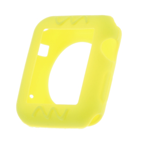 STRAPSCO  Silicone Rubber Protective Case Cover for 38MM 42MM Apple Watch Series 1/2/3 - In Yellow