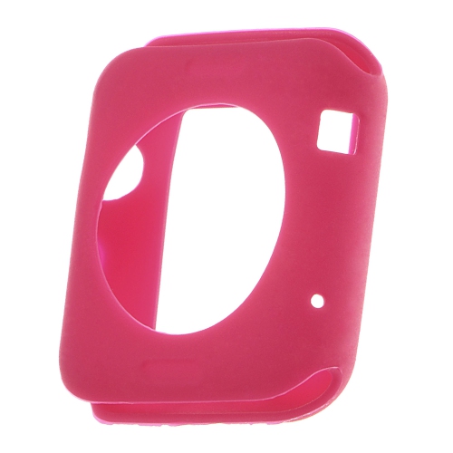StrapsCo Silicone Rubber Protective Case Cover for 38mm 42mm Apple Watch Series 1/2/3 - Magenta