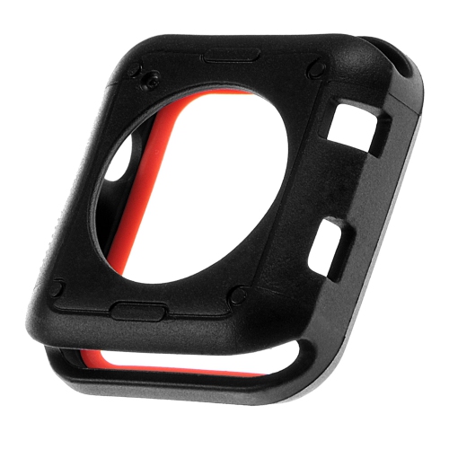 StrapsCo TPU Protective Case Cover for 38mm 42mm Apple Watch Series 1/2/3 - Black & Red