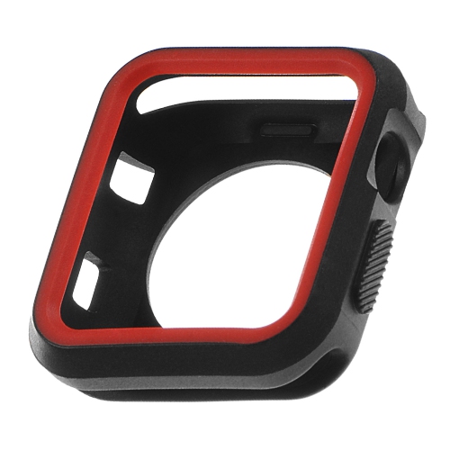 STRAPSCO  Tpu Protective Case Cover for 38MM 42MM Apple Watch Series 1/2/3 - Black & In Red