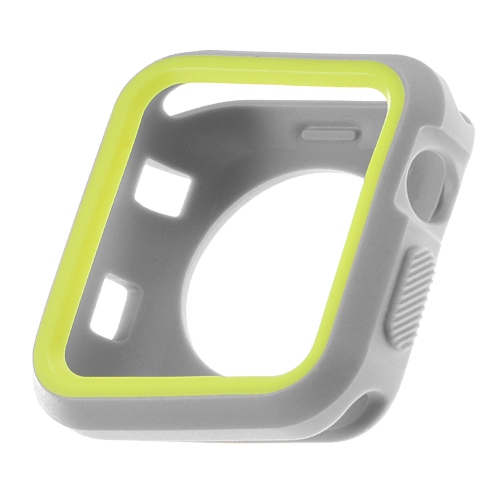 StrapsCo TPU Protective Case Cover for 38mm 42mm Apple Watch Series 1/2/3 - Grey & Yellow