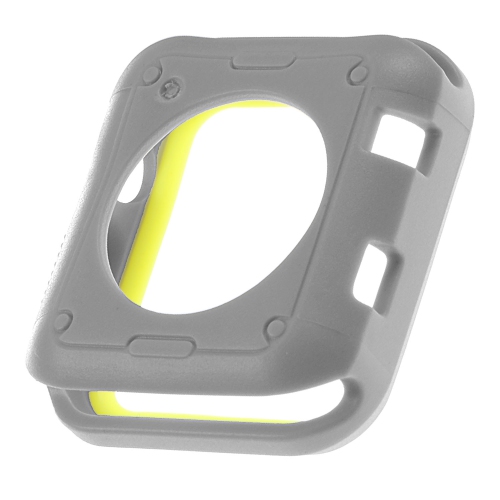StrapsCo TPU Protective Case Cover for 38mm 42mm Apple Watch Series 1/2/3 - Grey & Yellow