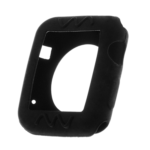 StrapsCo Silicone Rubber Protective Case Cover for 38mm 42mm Apple Watch Series 1/2/3 - Black