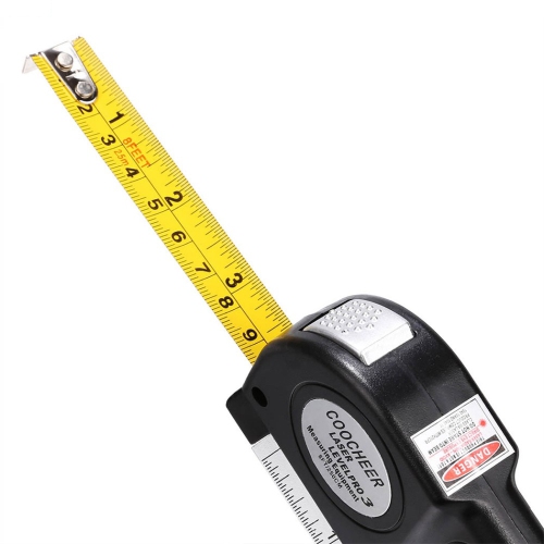 axGear Multifunction Level Laser Horizon Vertical Measure Tape Metric Ruler Tool 8Ft