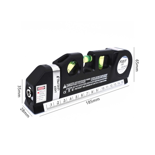 axGear Multifunction Level Laser Horizon Vertical Measure Tape Metric Ruler Tool 8Ft