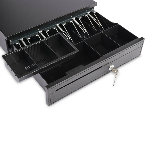 La boîte à tiroir-caisse d’axGear est compatible avec les imprimantes de PDV d’Epson avec plateau à 5 billets et à 5 pièces