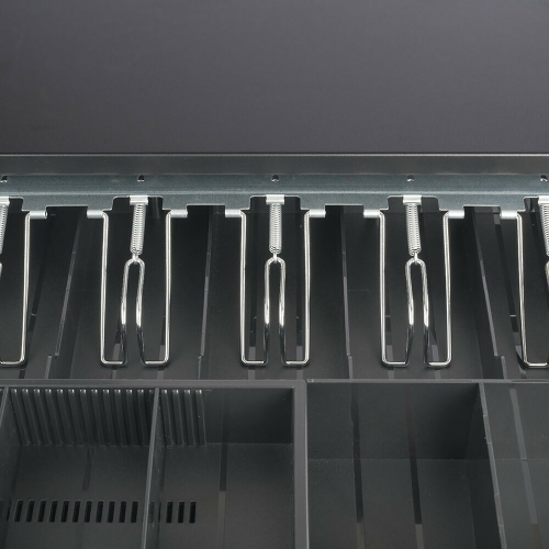 La boîte à tiroir-caisse d’axGear est compatible avec les imprimantes de PDV d’Epson avec plateau à 5 billets et à 5 pièces