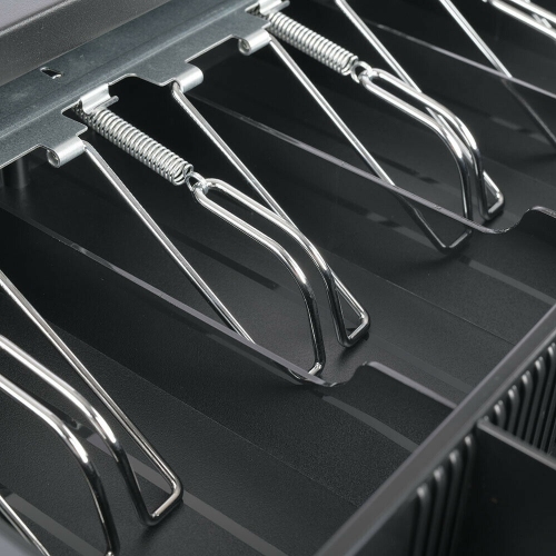 La boîte à tiroir-caisse d’axGear est compatible avec les imprimantes de PDV d’Epson avec plateau à 5 billets et à 5 pièces