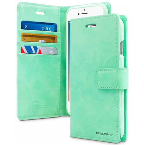 TopSave Goospery BlueMoon Card Slot With Magnetic Clip Leather Folio Wallet Flip Case For Iphone 7, 8,SE(20)(4.7"),Teal