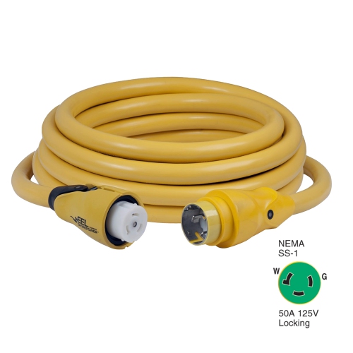 MARINCO  Cs503-25 Eel 50A 125V Shore Power Cordset - 25' - In Yellow