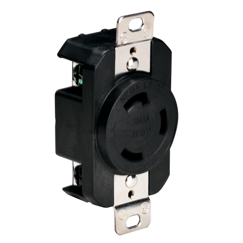 MARINCO  305Crrb 125V 30Amp Locking Receptacle - In Black