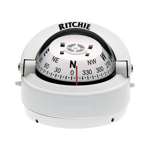 RITCHIE COMPASSES Compass, Surface Mount, 2.75" Dial, Wht