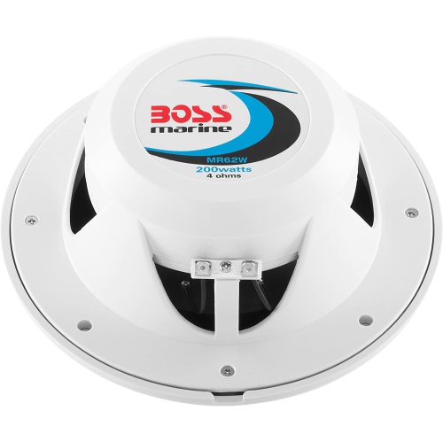 Boss Audio MR62W 6.5" 2-Way 200W Marine Full Range Speaker - White - Pair