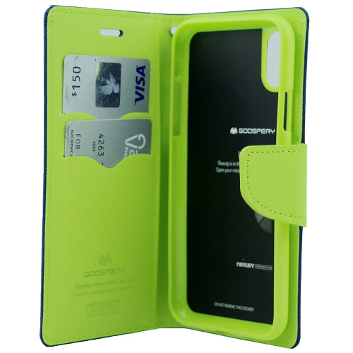 Iphone X/Xs Goospery Fancy Diary Case, Navy Blue