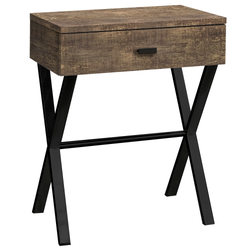 MONARCH  Specialties I 3450 Accent Table 24"h Reclaimed Wood Black Metal In Brown