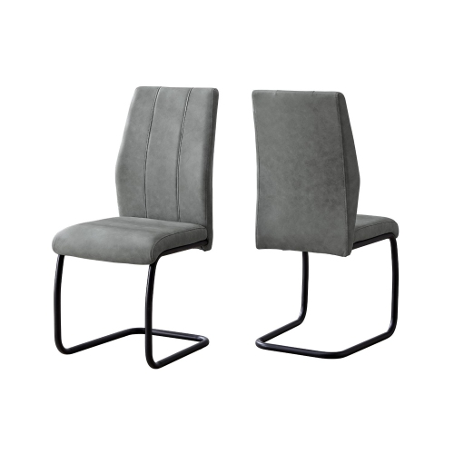 MONARCH  Specialties Contemporary 39"h 2 Piece Dining Chair - Fabric/black Metal In Grey