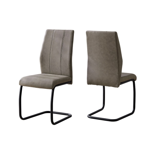 MONARCH  Specialties Contemporary 39"h 2 Piece Dining Chair - Taupe Fabric/black Metal