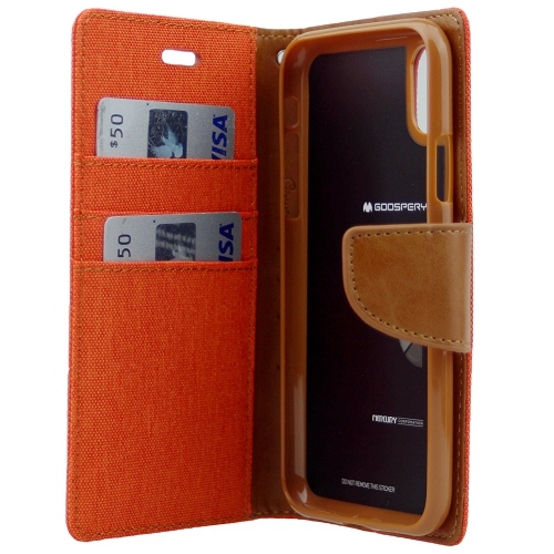 iPhoneXR Goospery Canvas Diary Flip,Orange
