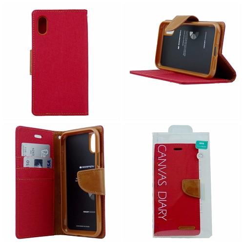 iPhoneXR Goospery Canvas Diary Flip,Red