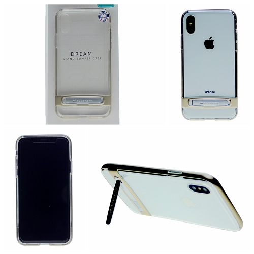 iPhone XR Goospery Dream Stand Bumper Case, Gold