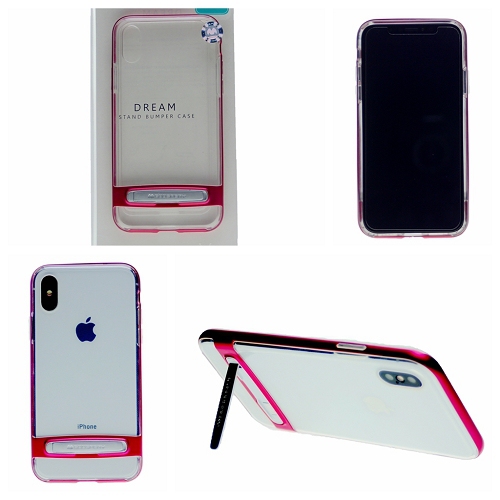 iPhone XR Goospery Dream Stand Bumper Case, Hot Pink