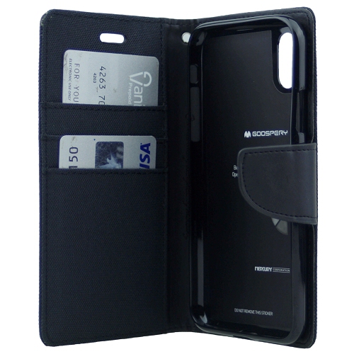 iPhoneXR Goospery Canvas Diary Flip,Black
