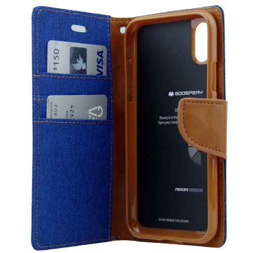 iPhoneXR Goospery Canvas Diary Flip,Blue
