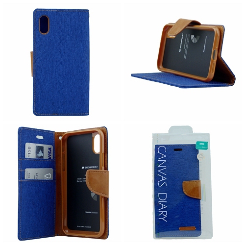 iPhoneXR Goospery Canvas Diary Flip,Blue