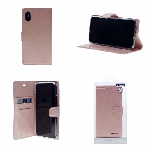 TopSave Goospery BlueMoon Diary For Iphone XS Max, Rose Gold