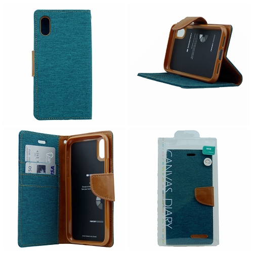 iPhone XS Max Goospery Canvas Diary Flip,Green