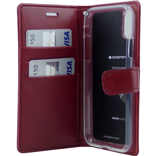 TopSave Goospery BlueMoon Diary For Iphone XS Max,Burgundy